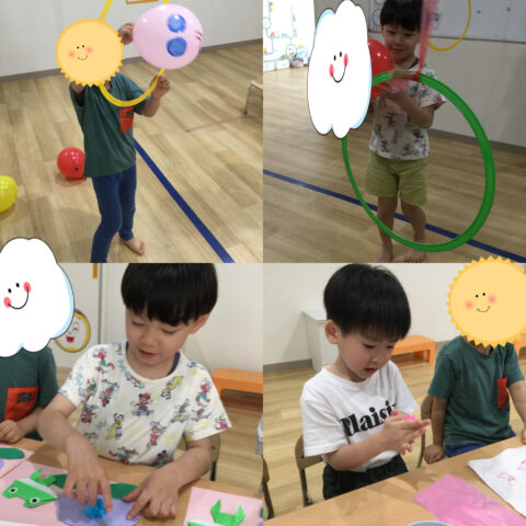 🎈風船遊び＆あじさい・カエルの制作🐸