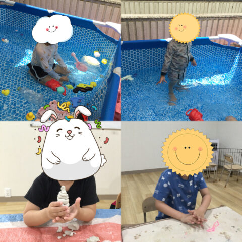 プール遊び💦粘土🍦