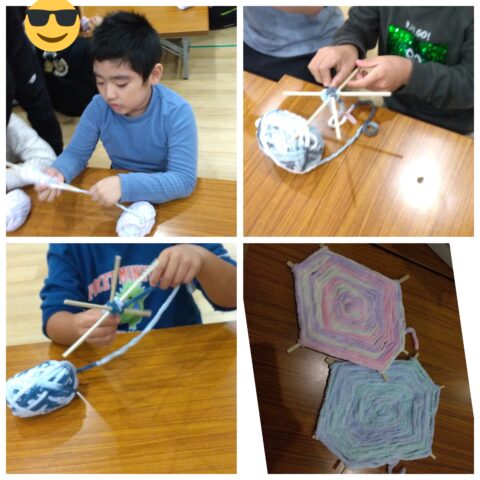 🕸️✨割りばしと毛糸でクモの巣づくり！✨🕷️