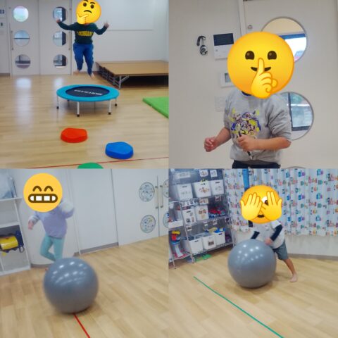 休校組はサーキット☆ころころドッジ