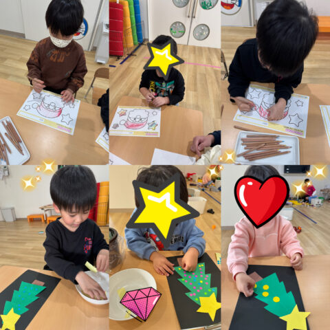 🌟個別療育、クリスマスぬり絵🎄