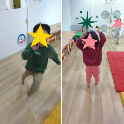 ぴたっと止まれるかな？マット集まれゲーム