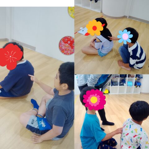 ✋背中で伝える伝言ゲームに挑戦😊