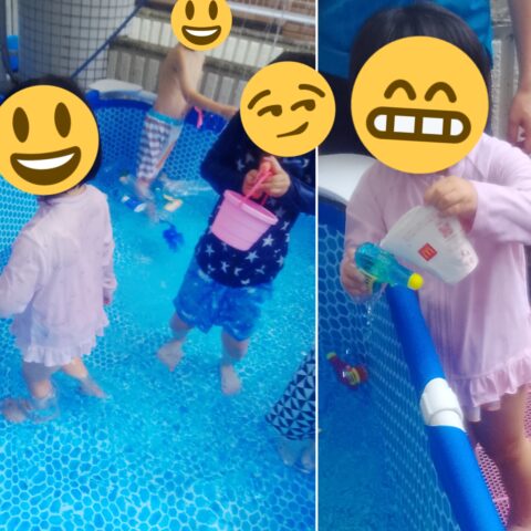 水しぶきに笑顔キラリ夏のワクワク水遊び