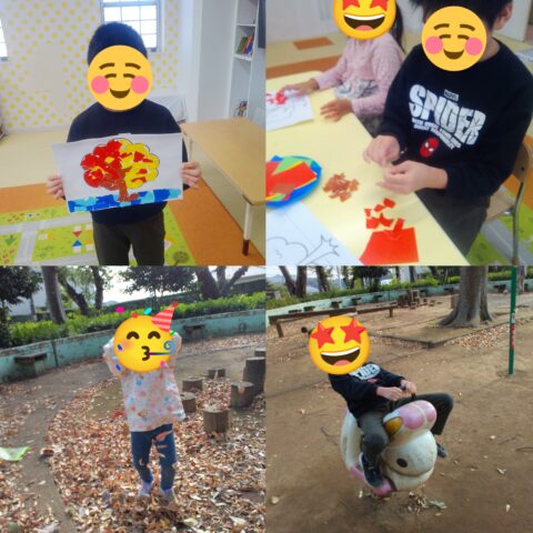 木のちぎり絵🌳🌳/公園