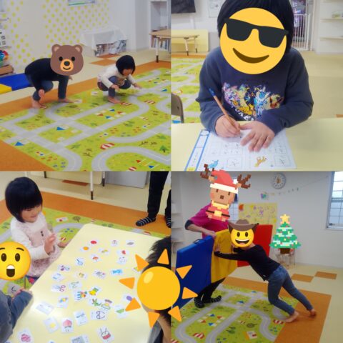 マット遊びとカルタ(*^▽^*)