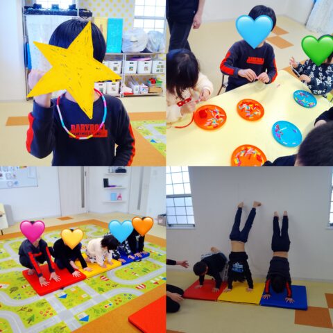 マット運動＆ネックレス作り