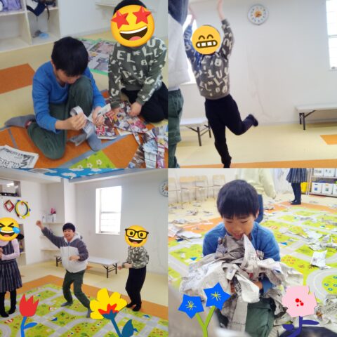 📰新聞紙遊び🌟ダンス🕺💃