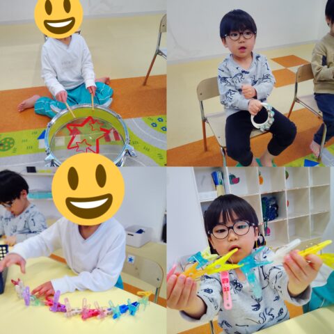 みんなでリズム♪楽器あそびと洗濯ばさみ工作⭐