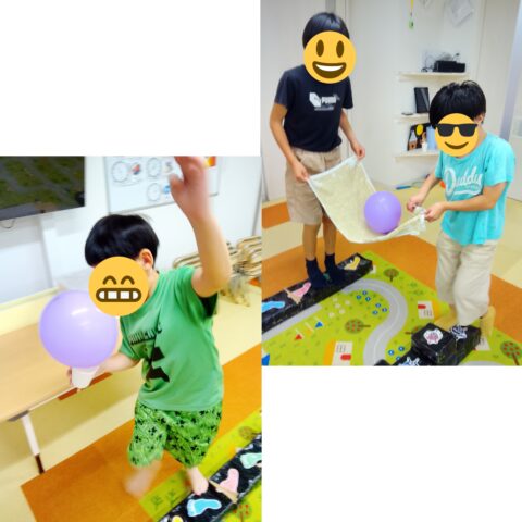 風船落とさず運べるかな？バランス運動＆お友達と協力風船運び！