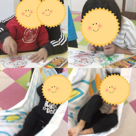 タオルでゆらゆら〜🌱