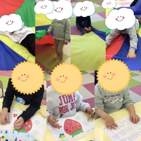 シールをペタペタ🧤