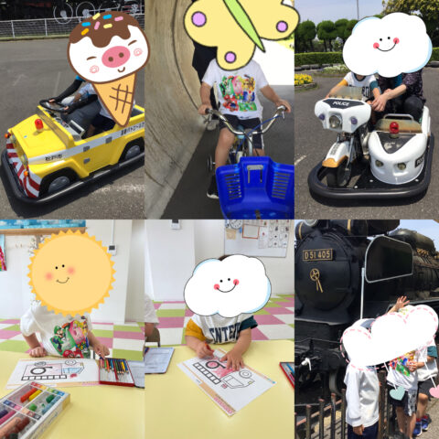 ユーカリ交通公園、乗り物の塗り絵