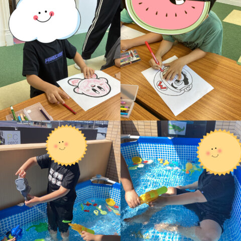 塗り絵🍧🍧/水遊び🌊