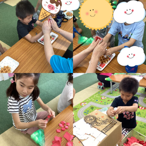 夏祭りの制作/⭐ワッフルデコレーション⭐