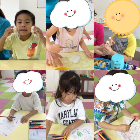 🍙おにぎり作り・年間制作、夏のぬりえ🖍️