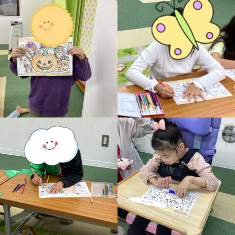 ハロウィン塗り絵🎃✨✏️