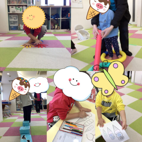 サーキット、アイスクリームの塗り絵