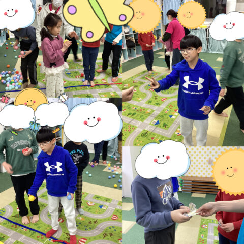 ねらって投げて！白熱のチーム対抗「玉入れ合戦」！