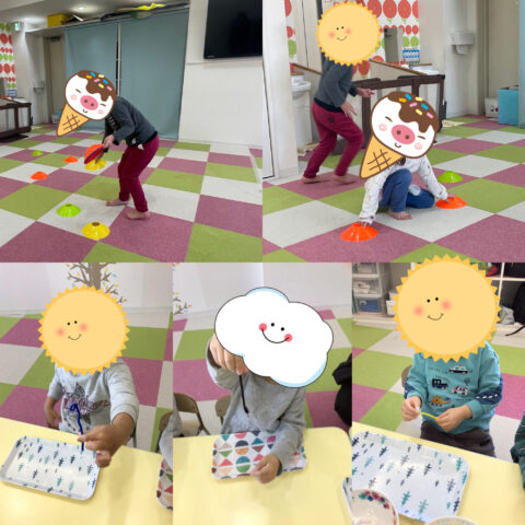 マーカーコーン、形遊び