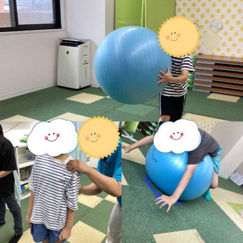 バランスボール競争＆背中伝言ゲーム🤾✨