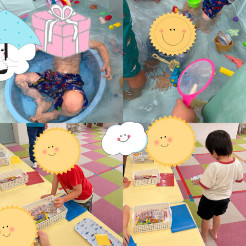 プールと駄菓子屋さんごっこ💖🐋