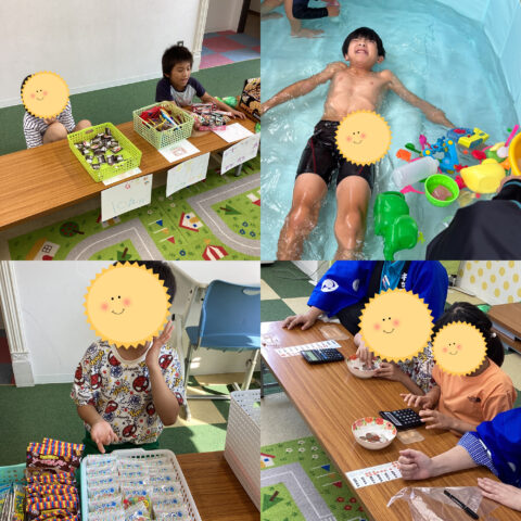 午前はプール＆学習！午後は大盛り上がりの駄菓子屋さんごっこを開催しました♪