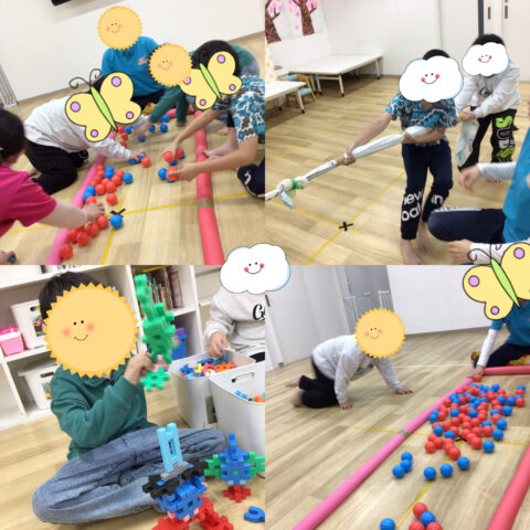 綱引き🐒ボール取り合戦