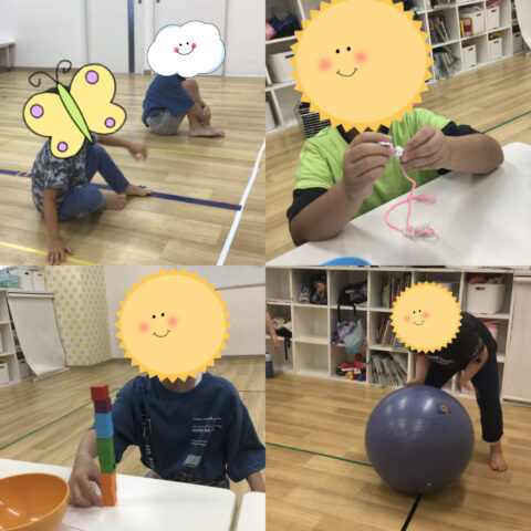 まねっこゲーム☆指先ビンゴ☆大玉転がし中当て