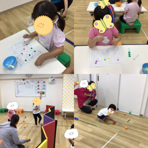 ボール☆シール貼り