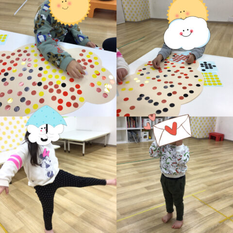 ダンス☆シール貼り