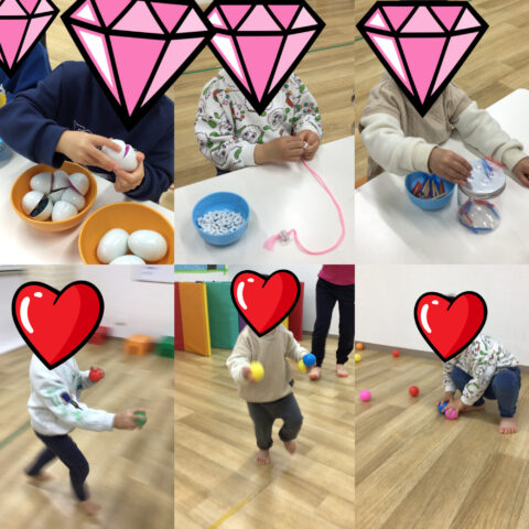 玉入れ☆指先の活動