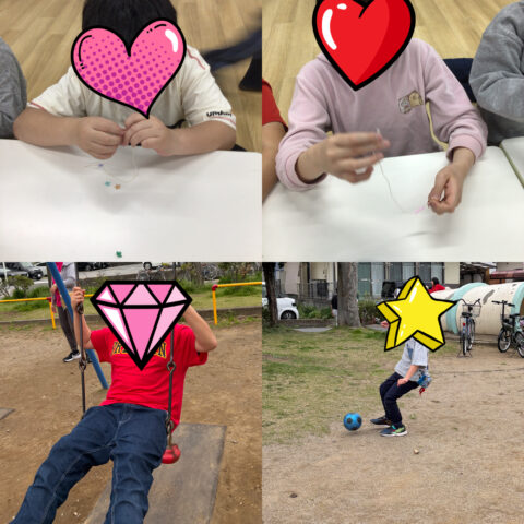 ブレスレット作り★公園